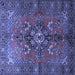 Square Persian Blue Traditional Rug, tr1876blu