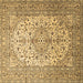 Square Persian Brown Traditional Rug, tr1877brn