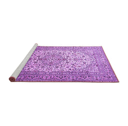Sideview of Machine Washable Persian Purple Traditional Area Rugs, wshtr1877pur