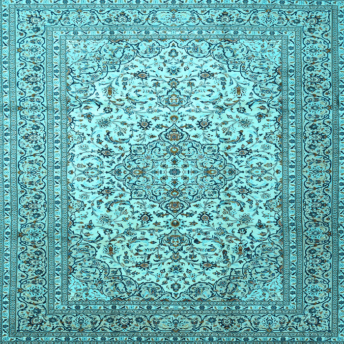Square Machine Washable Persian Light Blue Traditional Rug, wshtr1877lblu