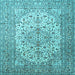 Square Machine Washable Persian Light Blue Traditional Rug, wshtr1877lblu