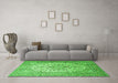 Machine Washable Persian Green Traditional Area Rugs in a Living Room,, wshtr1877grn