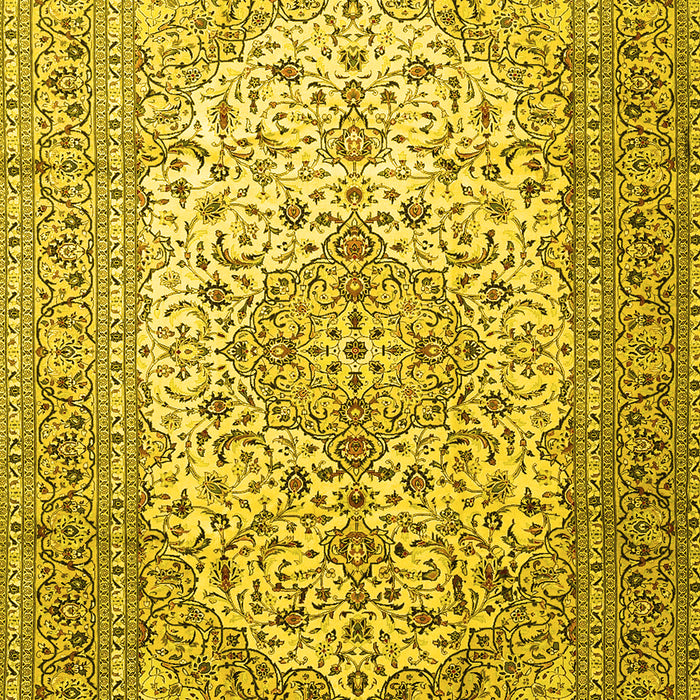 Machine Washable Persian Yellow Traditional Rug, wshtr1877yw