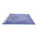 Sideview of Machine Washable Persian Blue Traditional Rug, wshtr1877blu