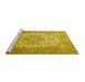 Sideview of Machine Washable Persian Yellow Traditional Rug, wshtr1877yw