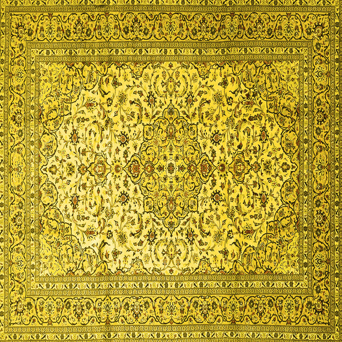 Square Persian Yellow Traditional Rug, tr1877yw