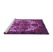 Sideview of Machine Washable Persian Purple Traditional Area Rugs, wshtr1878pur