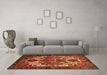 Machine Washable Persian Orange Traditional Area Rugs in a Living Room, wshtr1878org