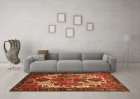 Machine Washable Persian Orange Traditional Rug, wshtr1878org