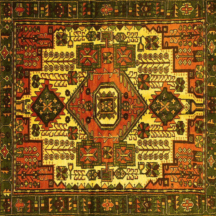 Square Persian Yellow Traditional Rug, tr1878yw