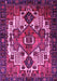 Machine Washable Persian Pink Traditional Rug, wshtr1878pnk