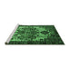 Sideview of Machine Washable Persian Emerald Green Traditional Area Rugs, wshtr1878emgrn