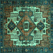 Square Persian Turquoise Traditional Rug, tr1878turq