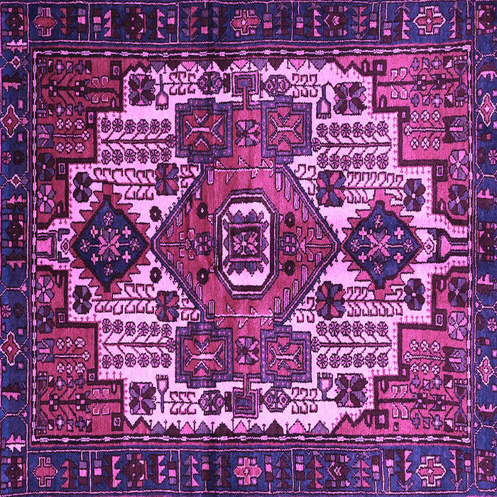 Square Machine Washable Persian Purple Traditional Area Rugs, wshtr1878pur