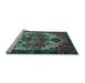 Sideview of Machine Washable Persian Light Blue Traditional Rug, wshtr1878lblu