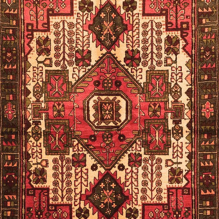 Serging Thickness of Machine Washable Persian Orange Traditional Area Rugs, wshtr1878org