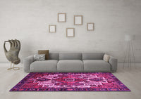 Machine Washable Persian Pink Traditional Rug, wshtr1878pnk