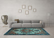 Machine Washable Persian Light Blue Traditional Rug in a Living Room, wshtr1878lblu