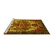 Sideview of Machine Washable Persian Yellow Traditional Rug, wshtr1878yw