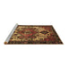 Sideview of Machine Washable Persian Brown Traditional Rug, wshtr1878brn