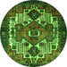 Square Persian Green Traditional Rug, tr1878grn