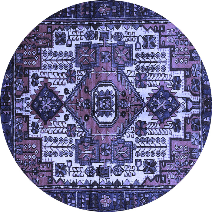 Round Persian Blue Traditional Rug, tr1878blu