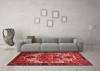 Machine Washable Persian Red Traditional Rug, wshtr1878red