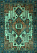 Machine Washable Persian Turquoise Traditional Area Rugs, wshtr1878turq