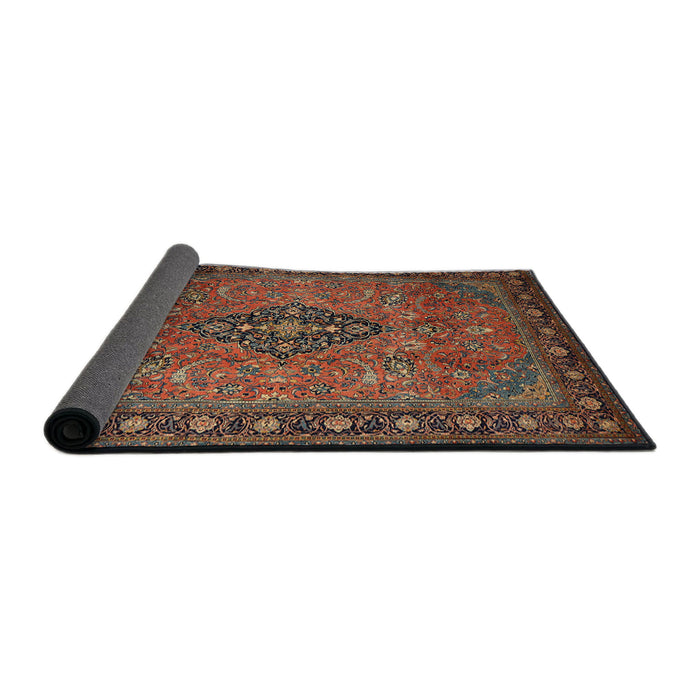 Sideview of Traditional Dark Almond Brown Medallion Rug, tr1879