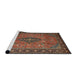 Sideview of Machine Washable Traditional Dark Almond Brown Rug, wshtr1879