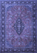 Machine Washable Medallion Blue Traditional Rug, wshtr1879blu