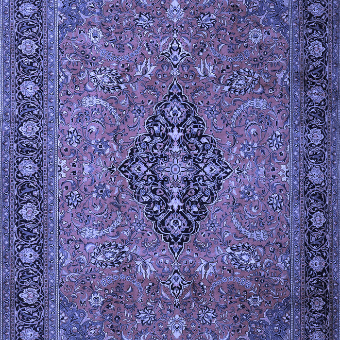 Machine Washable Medallion Blue Traditional Rug, wshtr1879blu