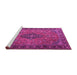 Sideview of Machine Washable Medallion Pink Traditional Rug, wshtr1879pnk