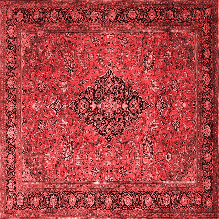 Machine Washable Medallion Red Traditional Rug, wshtr1879red