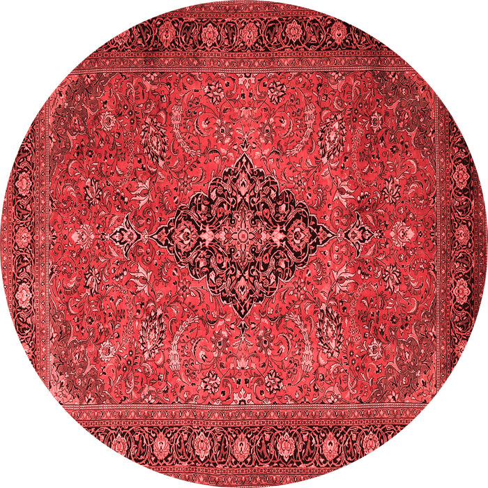 Machine Washable Medallion Red Traditional Rug, wshtr1879red