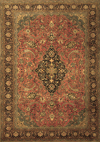 Medallion Brown Traditional Rug, tr1879brn