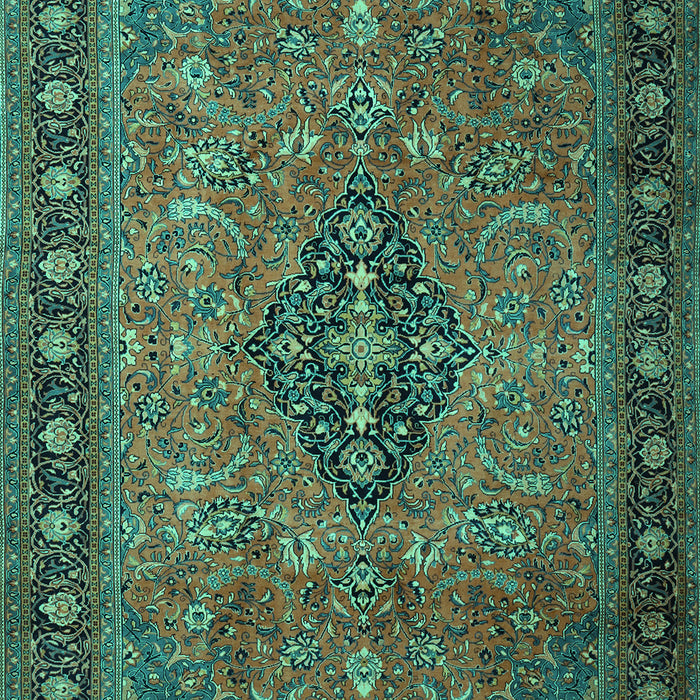 Medallion Turquoise Traditional Rug, tr1879turq