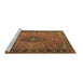 Sideview of Machine Washable Medallion Brown Traditional Rug, wshtr1879brn