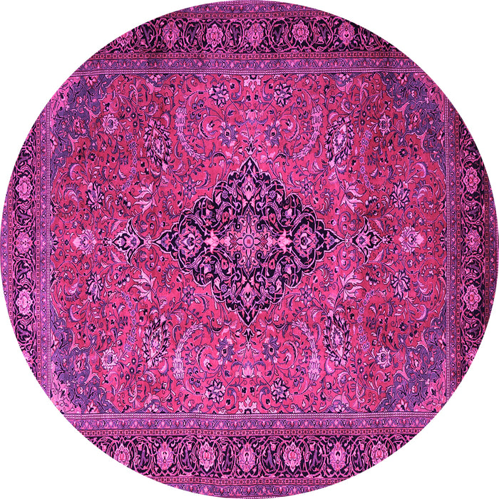 Round Medallion Pink Traditional Rug, tr1879pnk