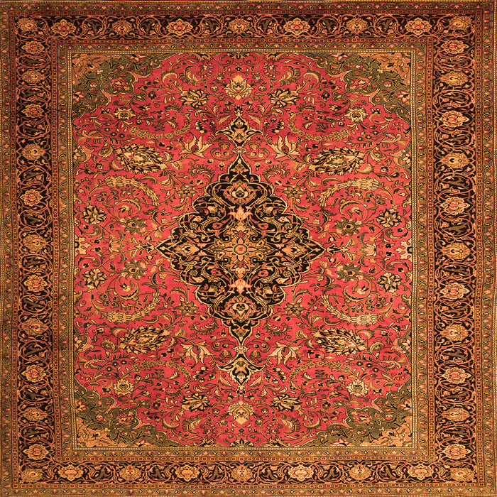 Serging Thickness of Medallion Orange Traditional Rug, tr1879org