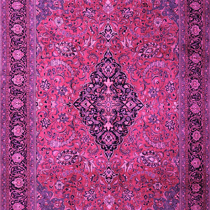 Machine Washable Medallion Pink Traditional Rug, wshtr1879pnk
