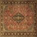 Square Medallion Brown Traditional Rug, tr1879brn