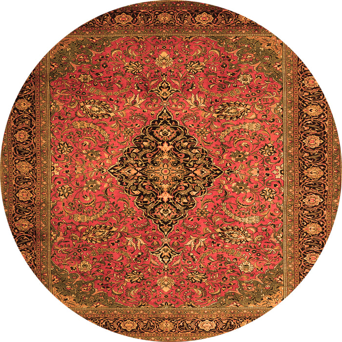 Machine Washable Medallion Orange Traditional Area Rugs, wshtr1879org