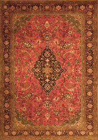 Medallion Orange Traditional Rug, tr1879org