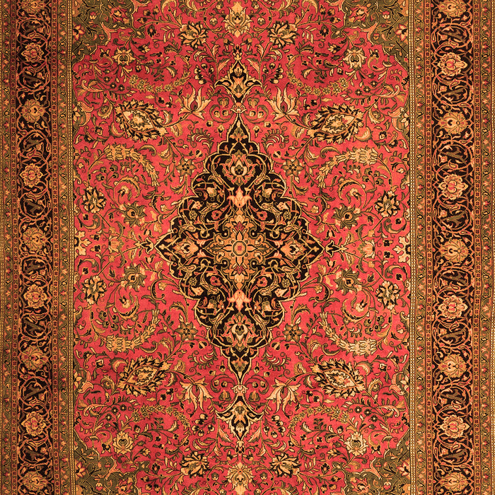 Medallion Orange Traditional Rug, tr1879org