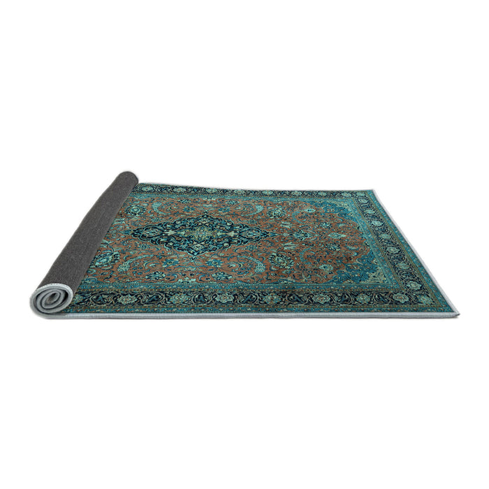 Sideview of Medallion Light Blue Traditional Rug, tr1879lblu