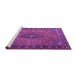 Sideview of Machine Washable Medallion Purple Traditional Area Rugs, wshtr1879pur