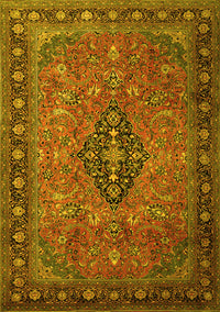 Medallion Yellow Traditional Rug, tr1879yw