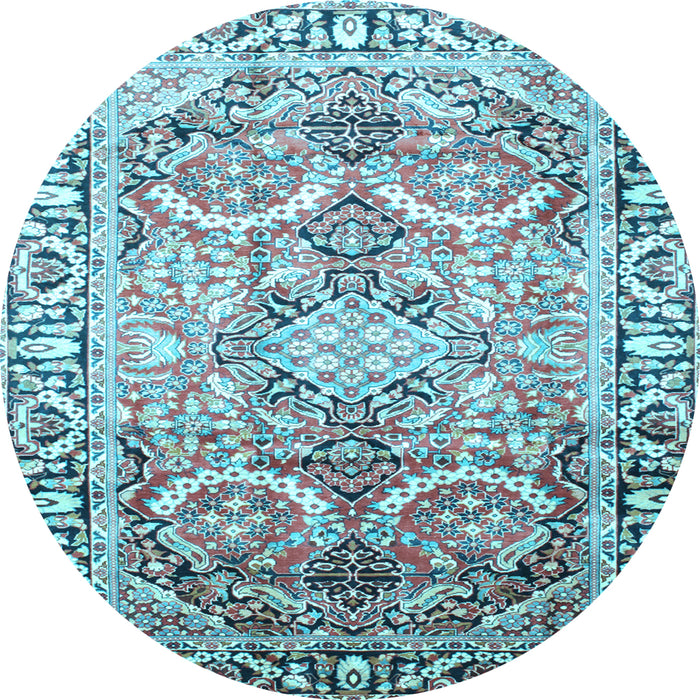 Round Persian Light Blue Traditional Rug, tr187lblu