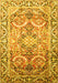 Machine Washable Persian Yellow Traditional Rug, wshtr187yw